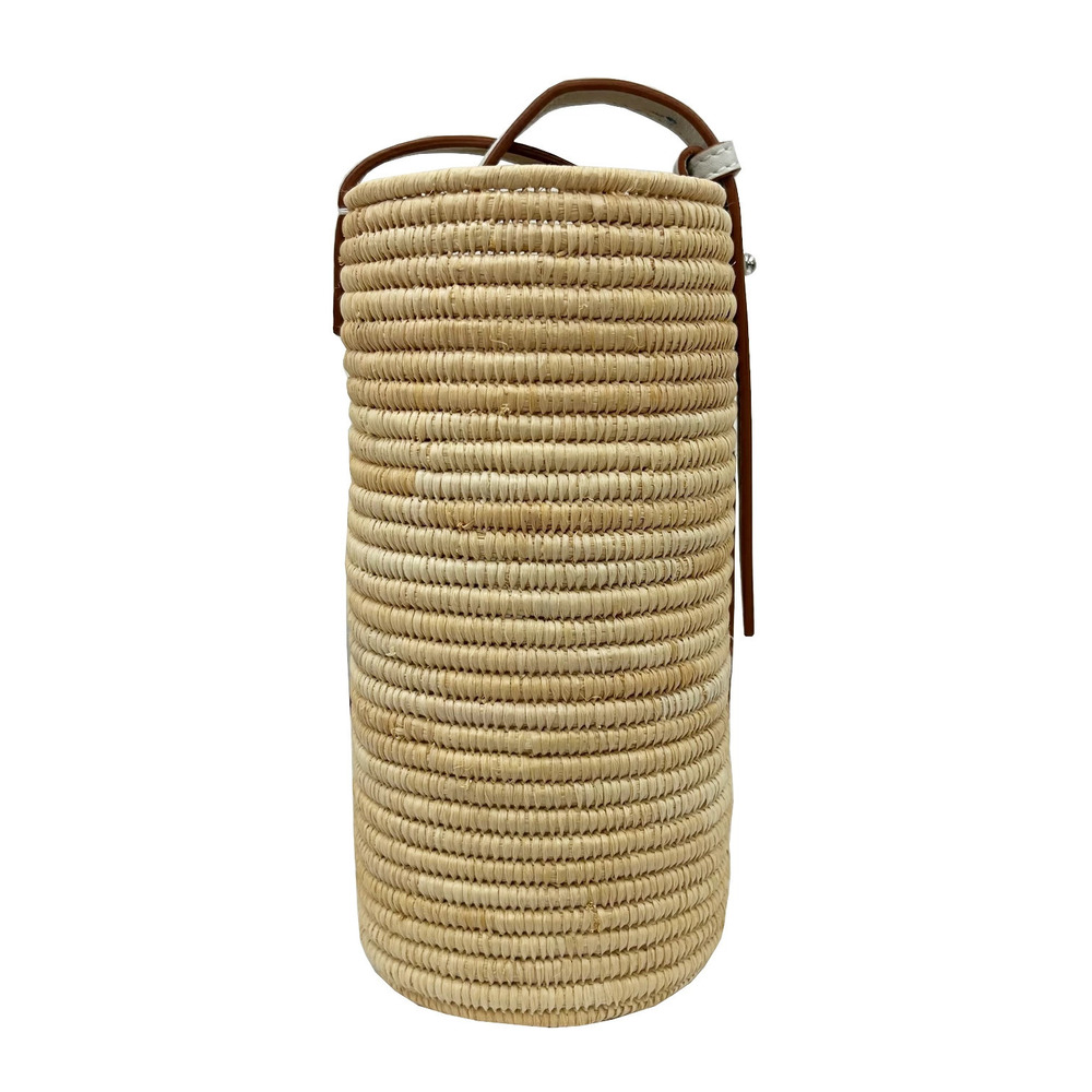 Loewe Tote Straw Tan Square Basket Bag Handbag Shoulder White
